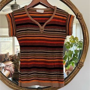 Vintage 70s knit Top women’s size small 🖤